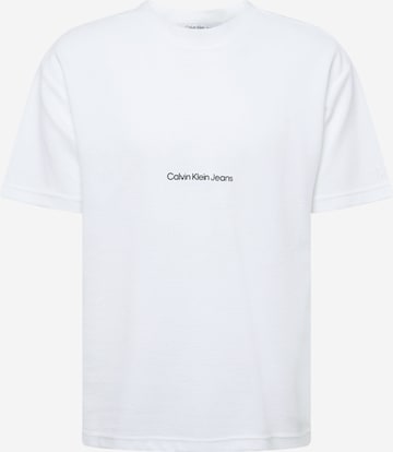 Calvin Klein Jeans - Camisa 'Ottoman' em branco: frente