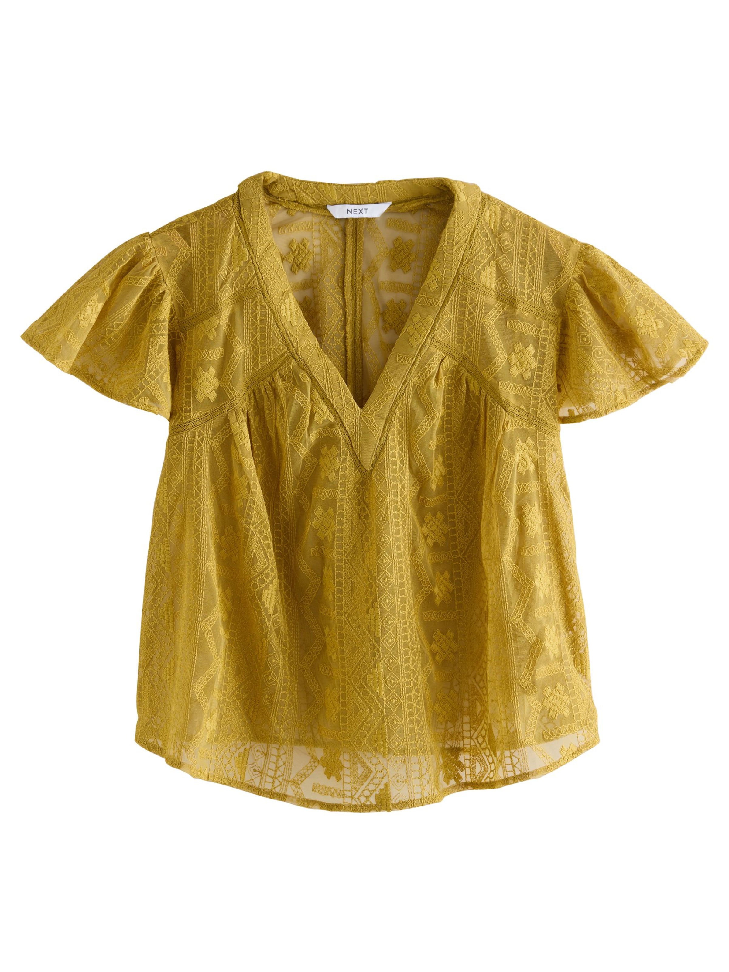 dzeltens Next Blūze: no priekšpuses