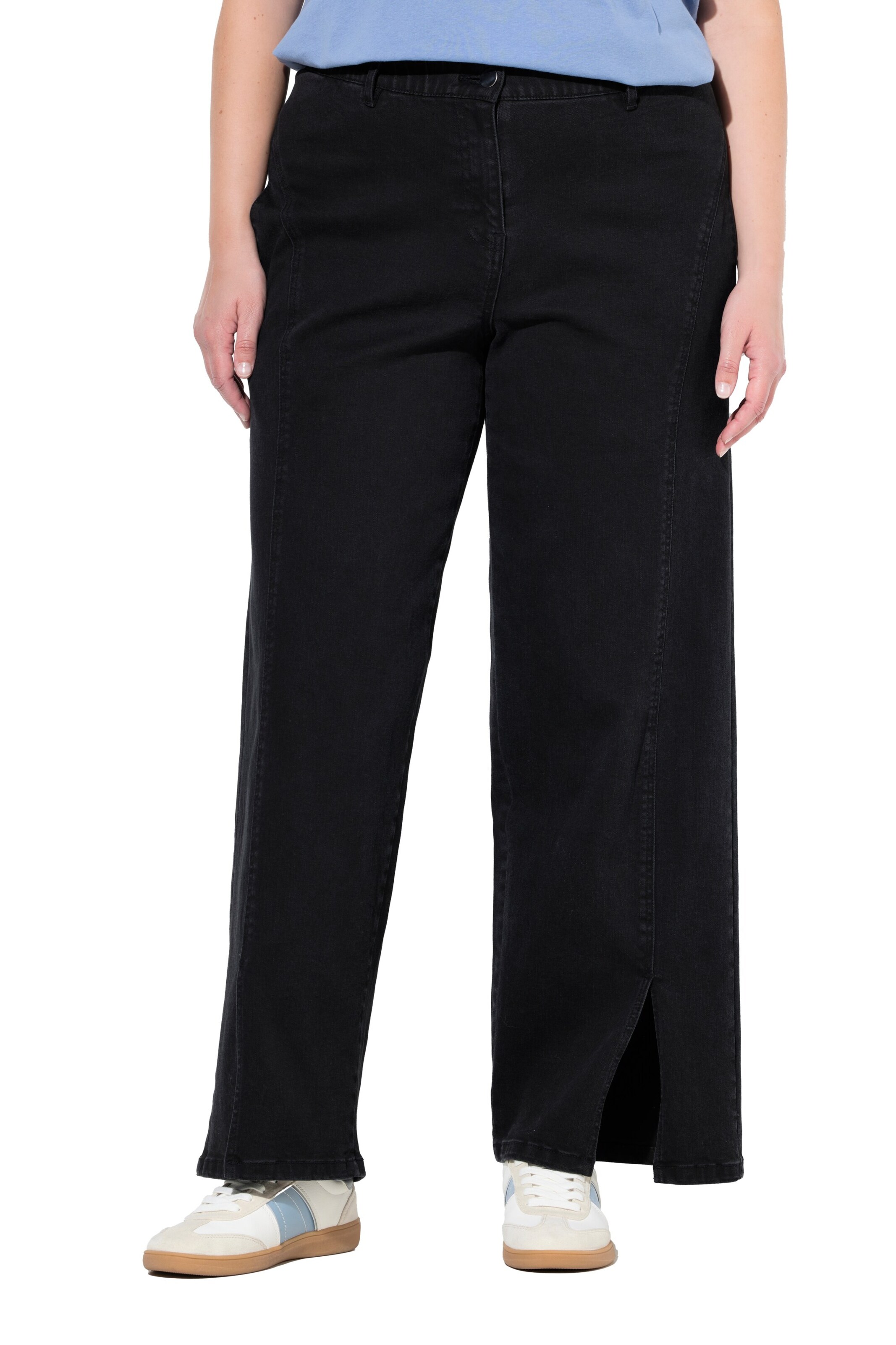 Ulla Popken Regular Jeans in Zwart: voorkant