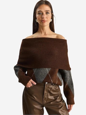 Bianco Lucci - Pullover em castanho: frente