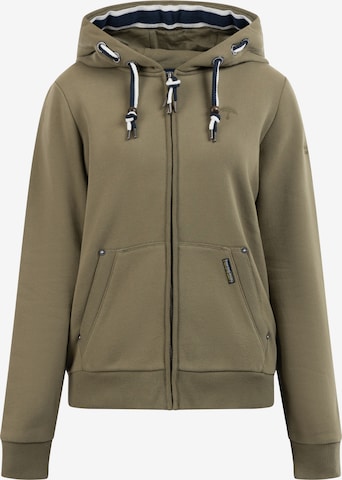 Schmuddelwedda Zip-Up Hoodie in Green: front