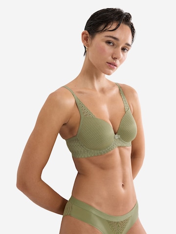TRIUMPH T-Shirt Bügel-BH ' Red Label Aura Spotlight ' in Grün: Vorderseite
