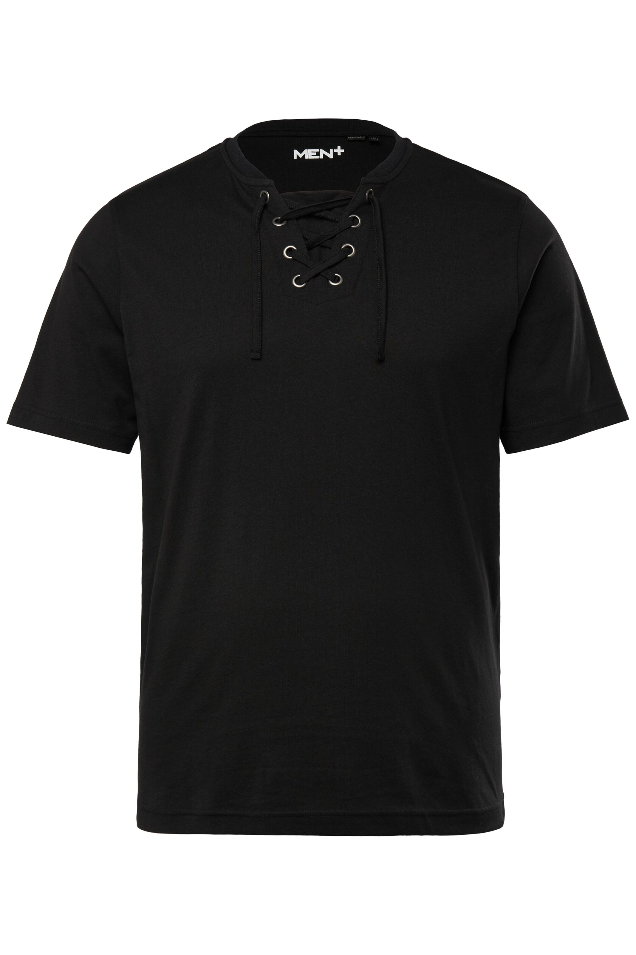 Men Plus Shirt in Black: front