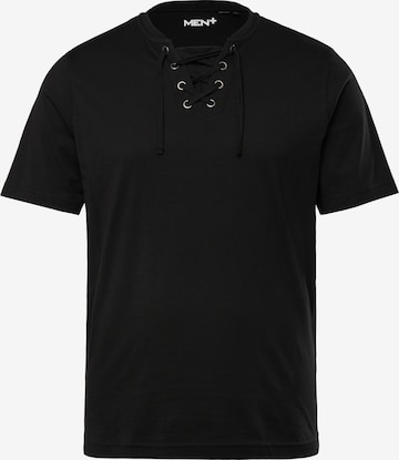 Men Plus Shirt in Black: front