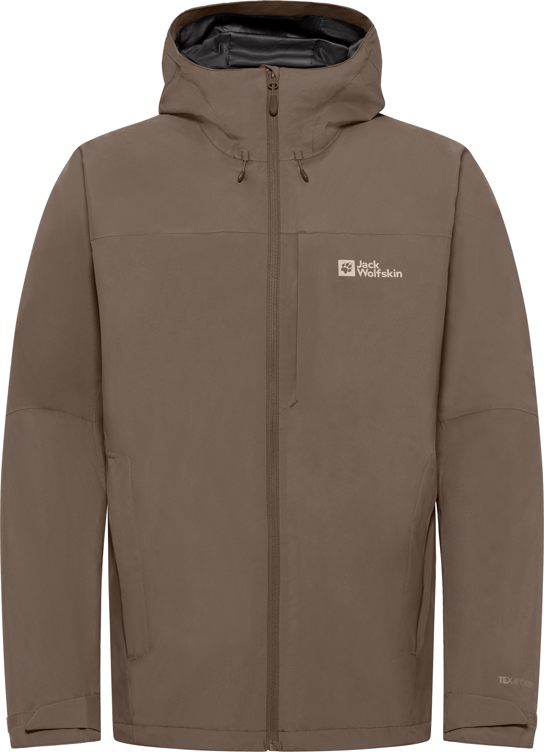 JACK WOLFSKIN Functionele jas in de kleur Bruin / Wit, Productweergave