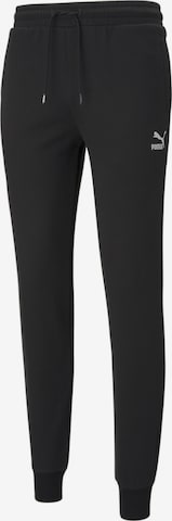 PUMA Tapered Sportbroek in Zwart: voorkant