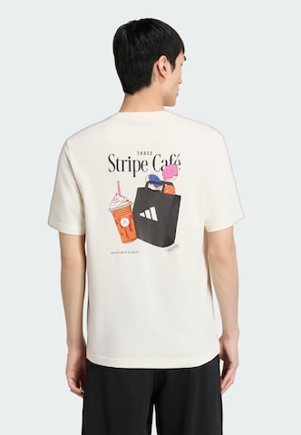 T-Shirt fonctionnel 'Cofee Cafe Donut Bag' ADIDAS SPORTSWEAR en blanc : devant