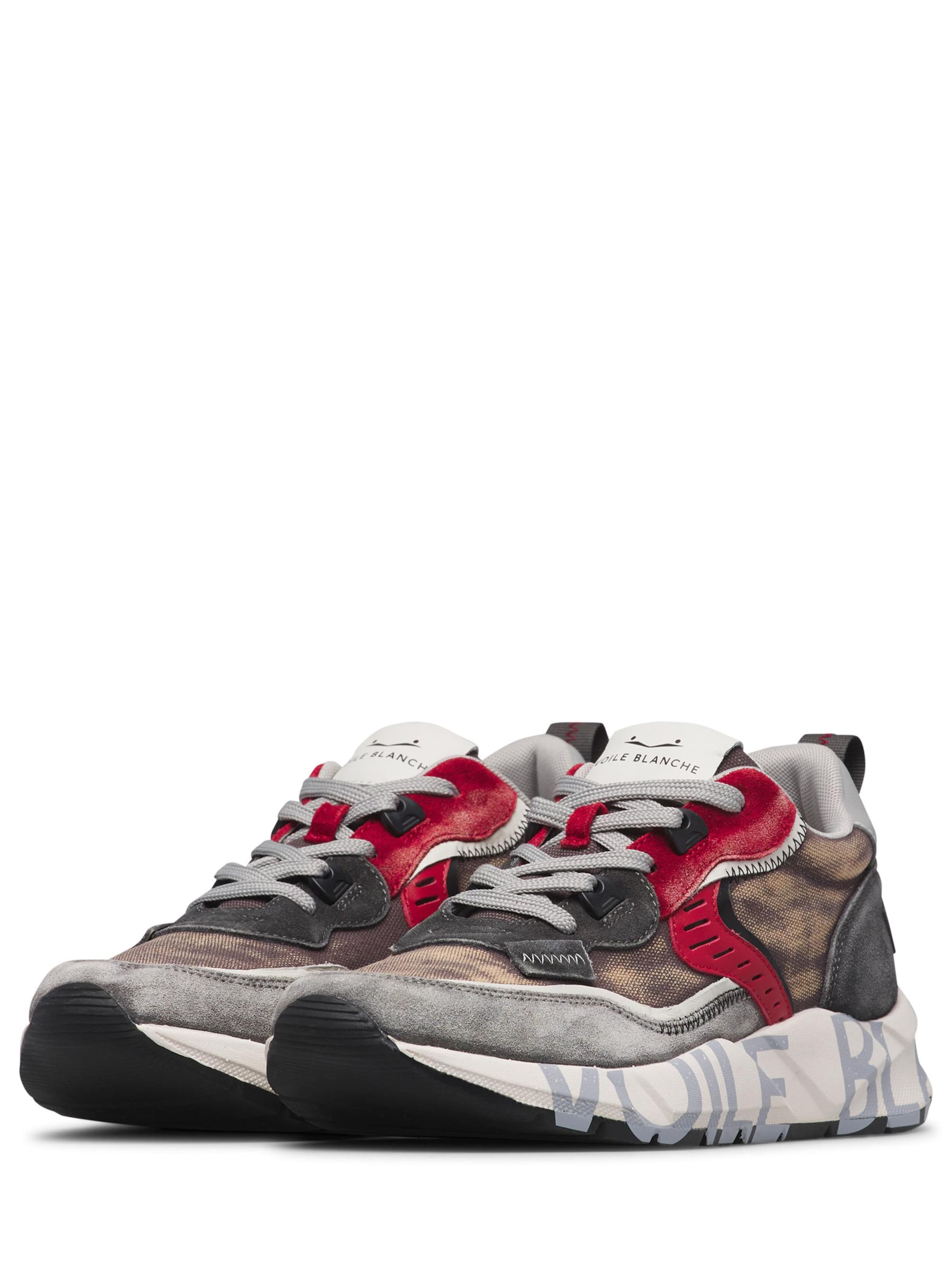 Baskets basses 'CLUB01.' Voile blanche en gris