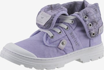 MUSTANG Lace-Up Ankle Boots in Purple: front