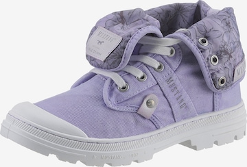 MUSTANG Lace-Up Ankle Boots in Purple: front