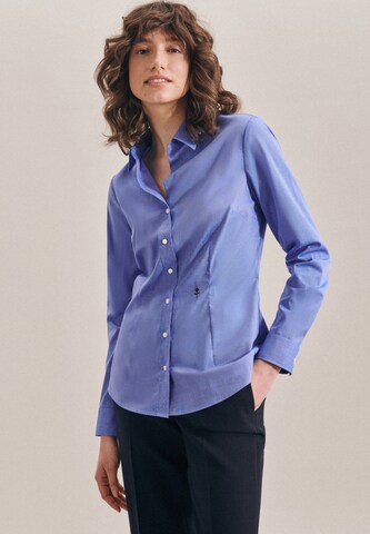 SEIDENSTICKER Blouse 'Schwarze Rose' in Blauw: voorkant