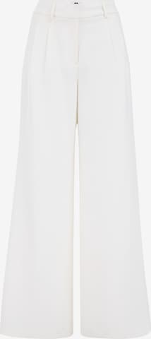 Wide leg Pantaloni cutați de la WE Fashion pe alb: față