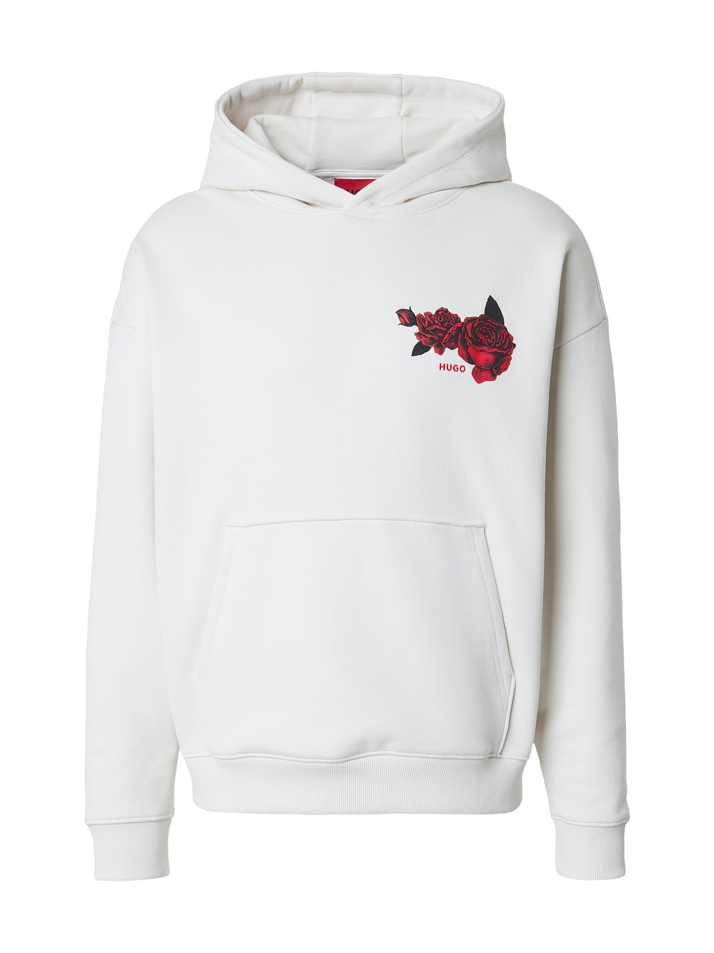 HUGO Bluzka sportowa 'Dagethood' w kolorze ecru / czerwony / czarnym, Podgląd produktu