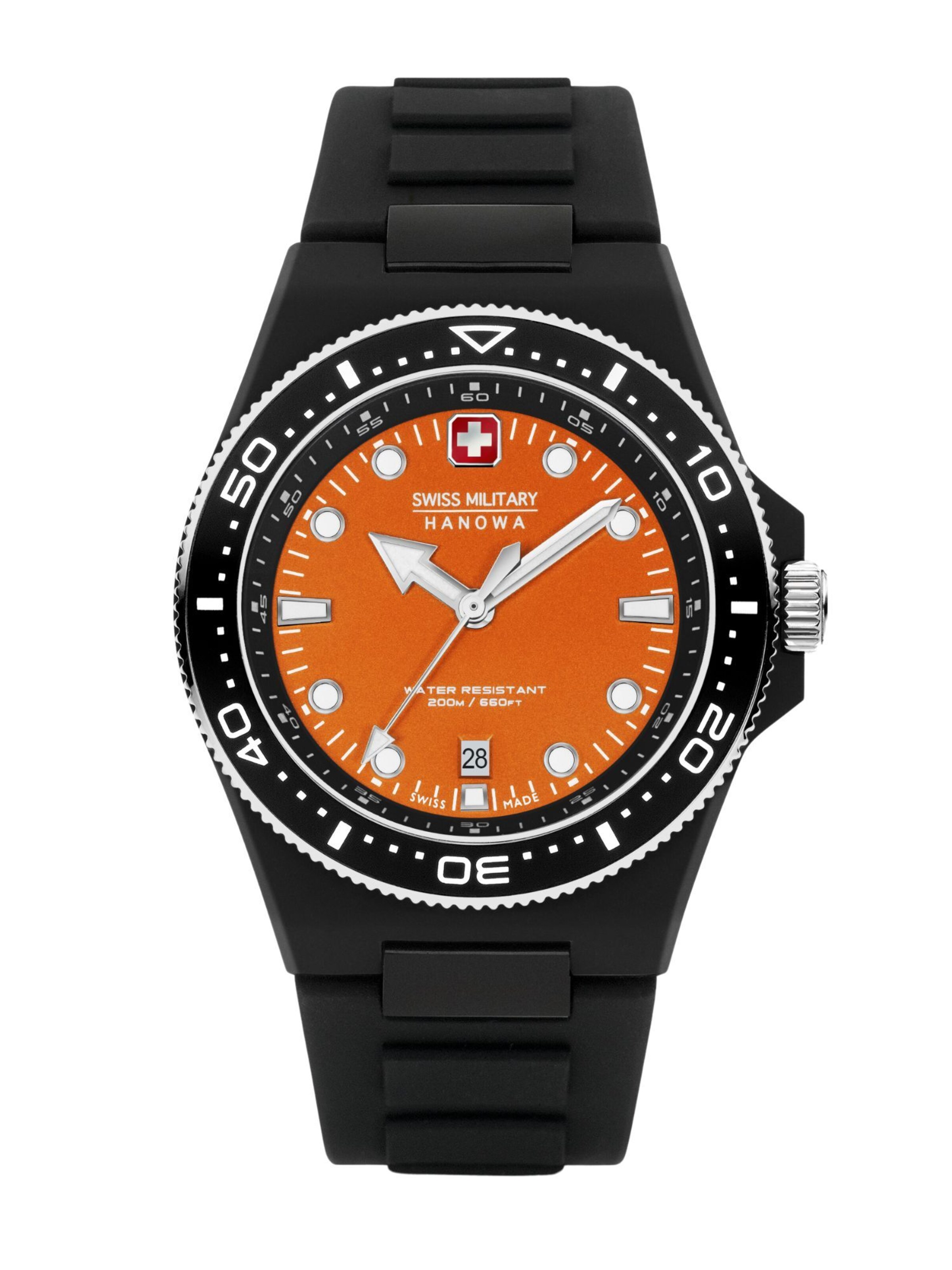 SWISS MILITARY HANOWA Uhr 'Ocean Pioneer' in Schwarz: Vorderseite