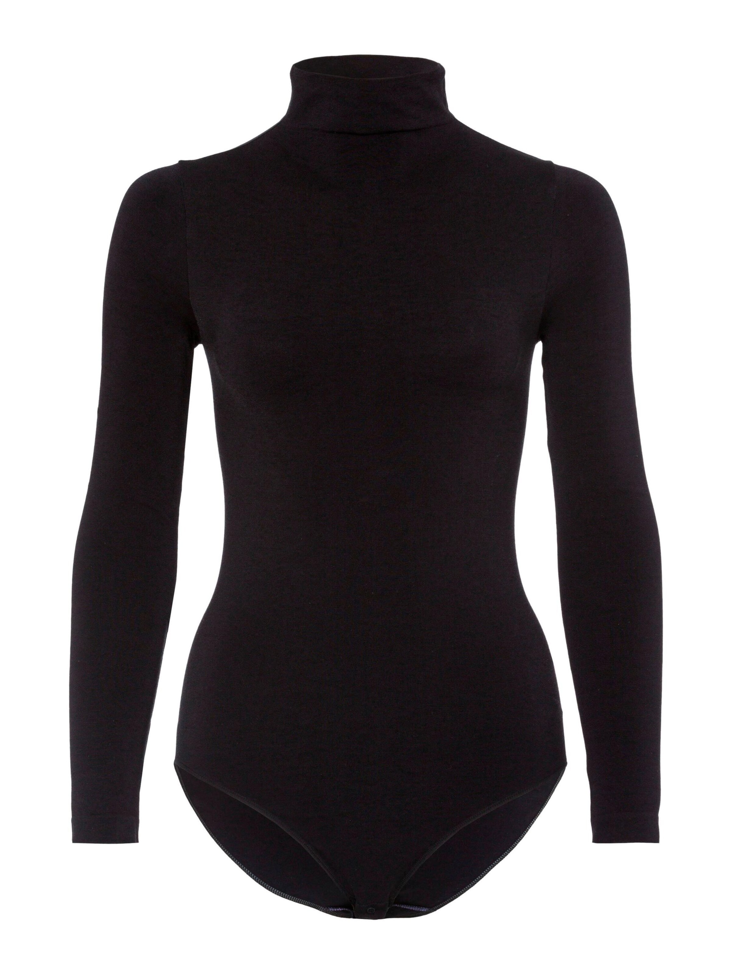 FALKE Bodysuit 'Rich Cotton' in Black: front