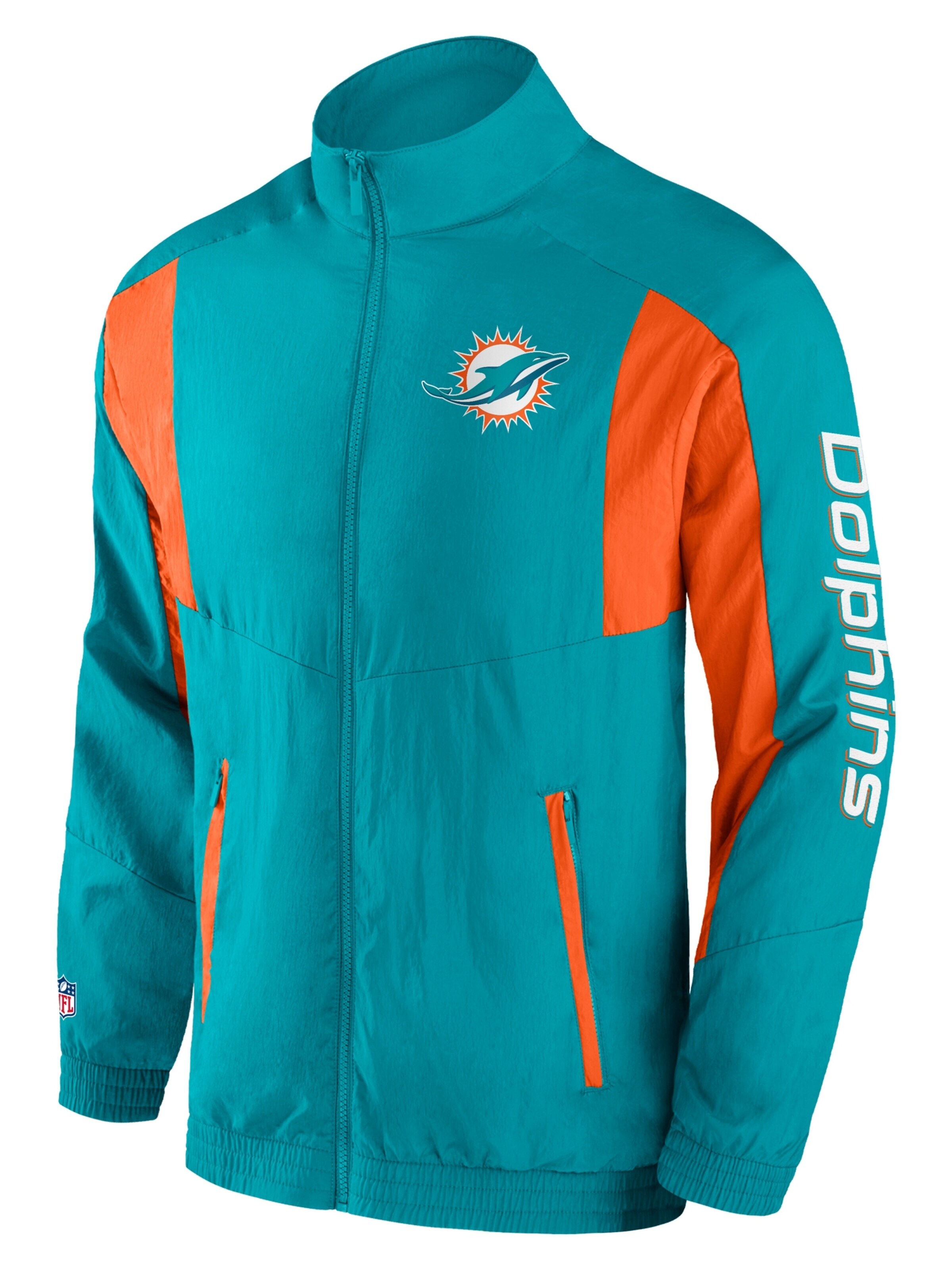 Fanatics Sportjacke 'Miami Dolphins Woven Track NFL Jacket'‌‌‌‌‌‌‌‌ in Blau: Vorderseite