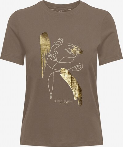 ONLY T-Shirt 'KITA' in schoko / gold / weiß, Produktansicht