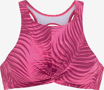 LASCANA ACTIVE Athletic Bikini Top in Pink: front