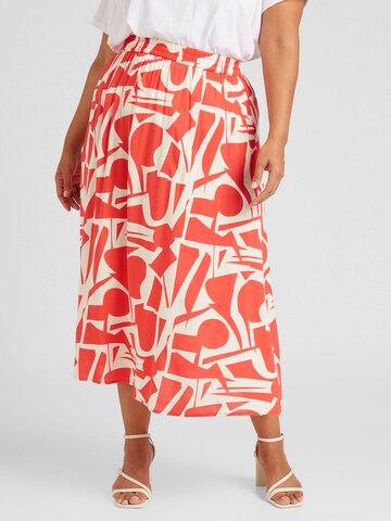 ONLY Carmakoma Skirt 'CARNOVA' in Red: front