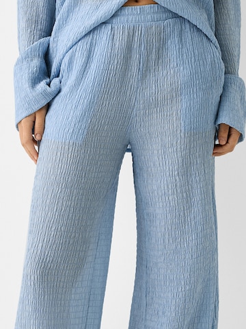 Wide Leg Pantalon Bershka en bleu