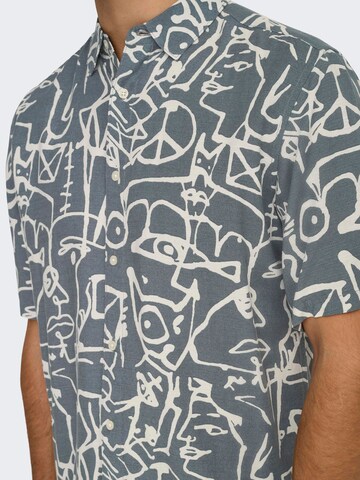 Only & Sons Slim fit Overhemd 'ONSBud' in Grijs
