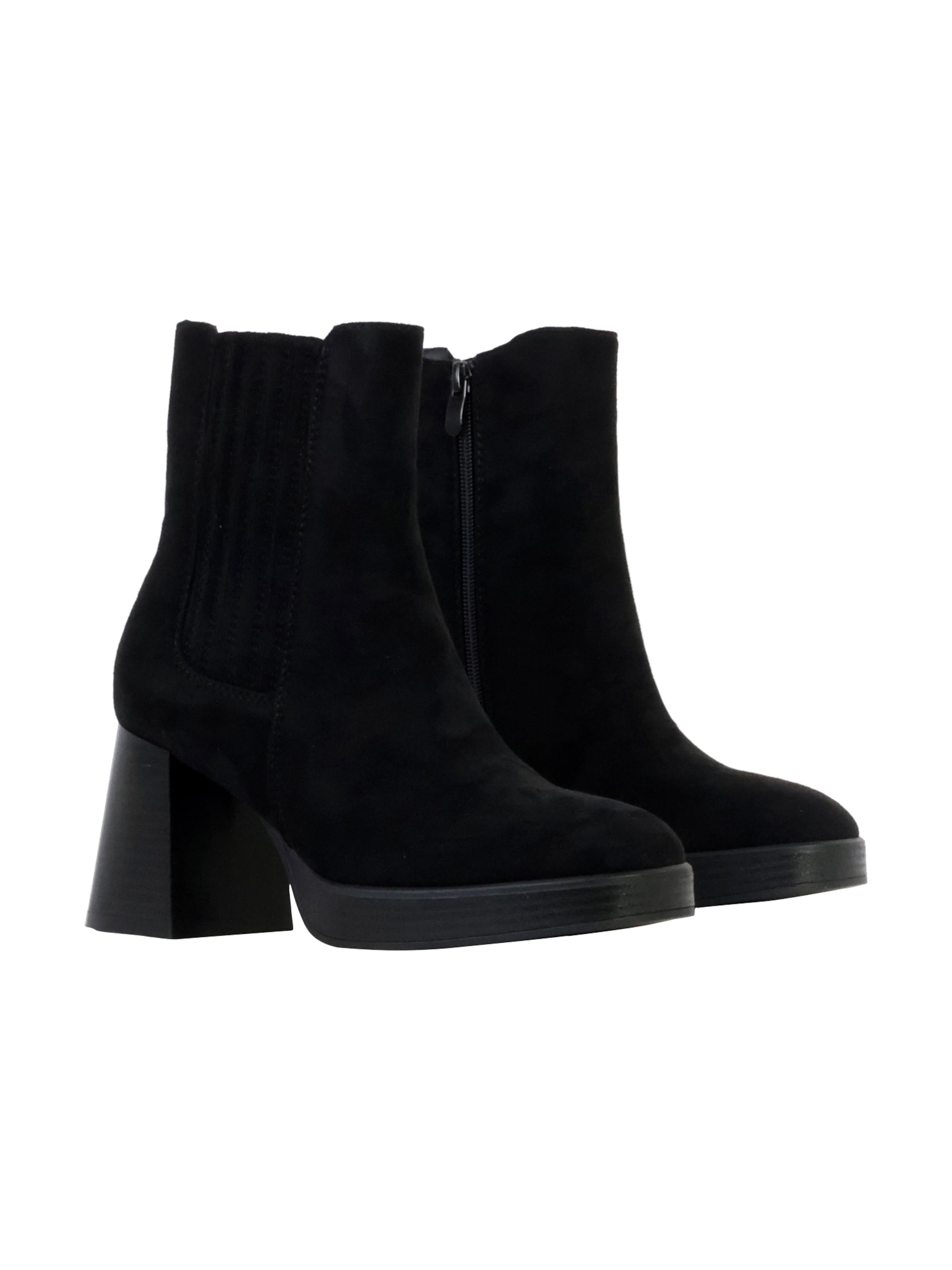 Super Mode Ankle boots 'Stiefeletten mit Zip-Absatz' in Black