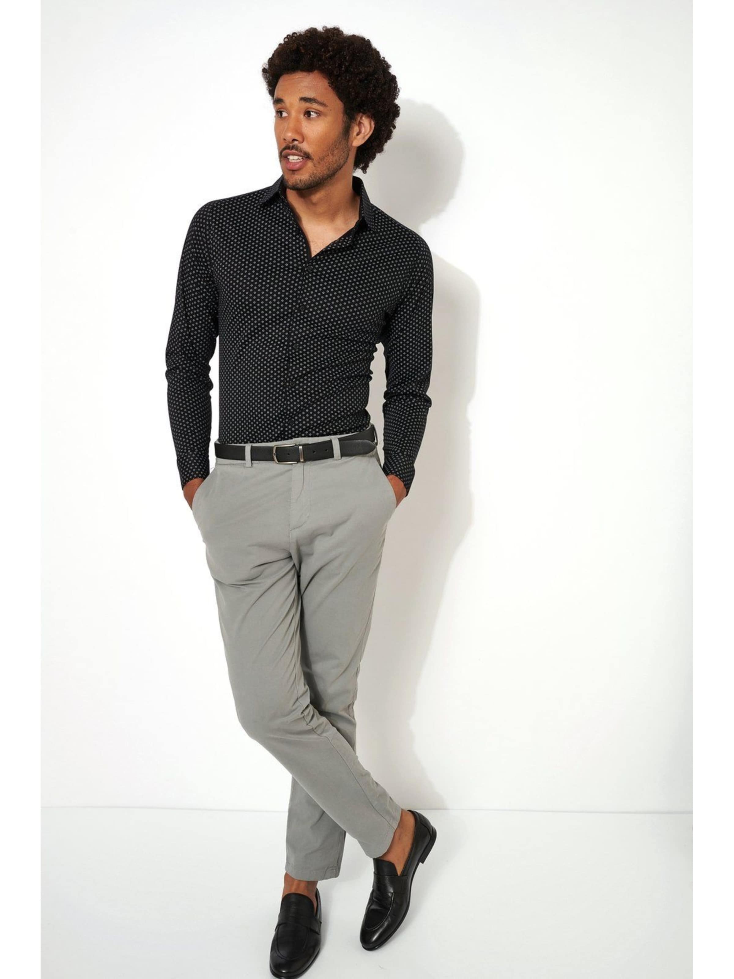 DESOTO Slim Fit Hemd 'Kent'‌‌ in Schwarz