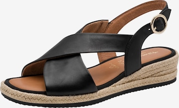 Sandales Tamaris en noir : devant
