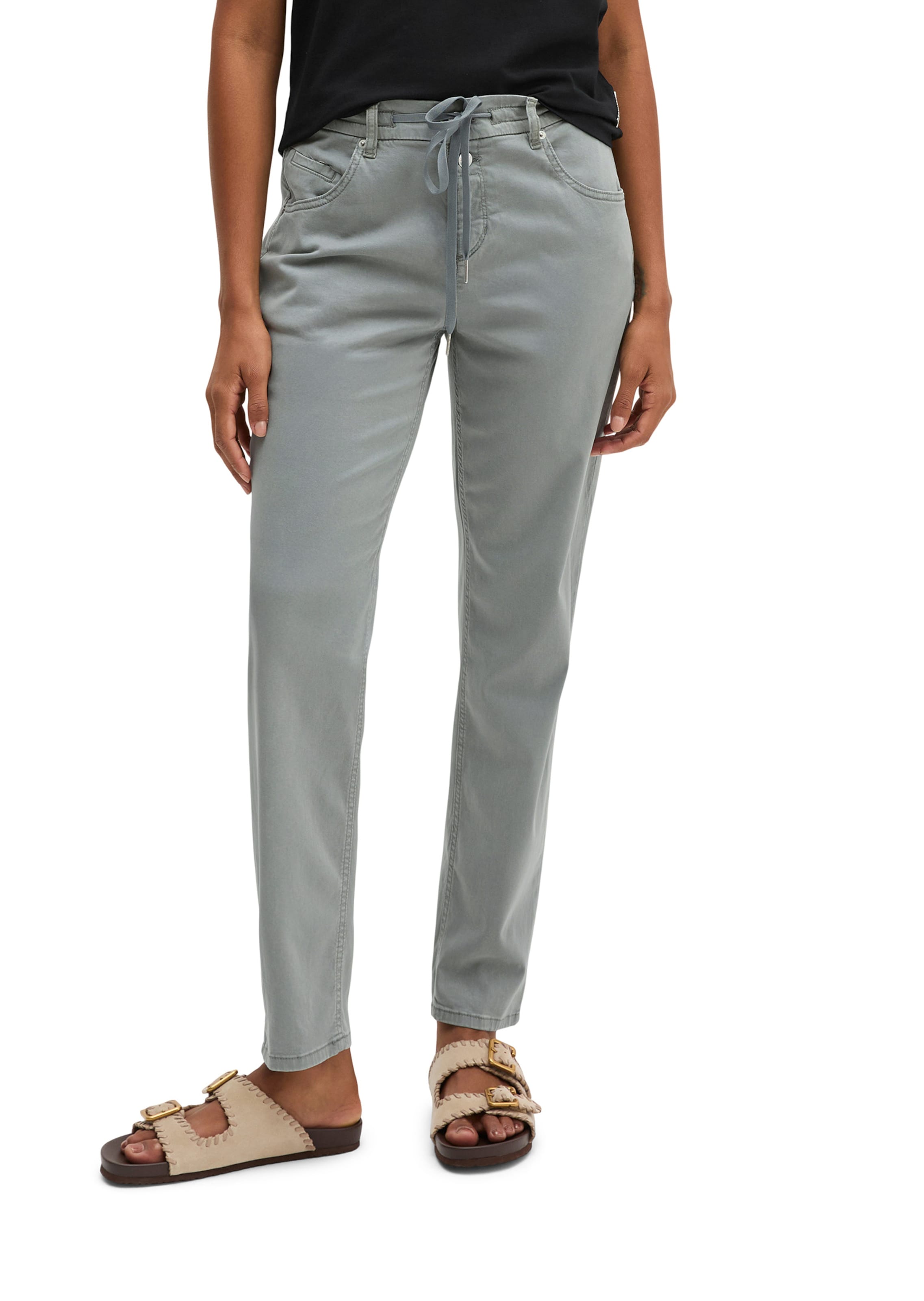 Marc O'Polo Loosefit Hose 'Theda' in Grau: Vorderseite