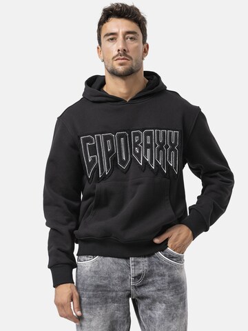 CIPO & BAXX Sweatshirt 'CL601' in Zwart: voorkant