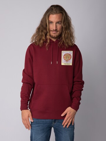 Sweat-shirt ' Tarot The Pizza ' Watapparel en rouge : devant