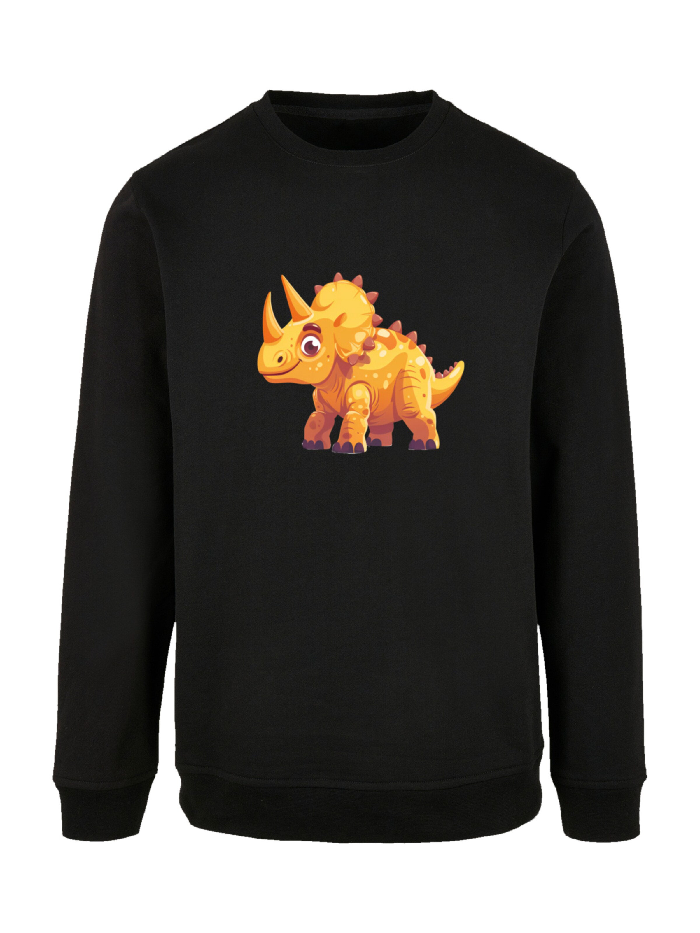 Sweat-shirt 'Süßer Triceratops Dinosaurier' F4NT4STIC en noir : devant