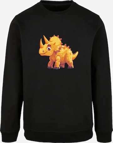 Sweat-shirt 'Süßer Triceratops Dinosaurier' F4NT4STIC en noir : devant