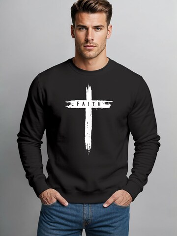 Neverless Sweatshirt 'Faith'‌‌‌‌‌‌‌ in Schwarz