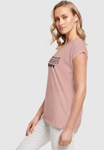 Merchcode T-Shirt 'Never Too Late' in Pink