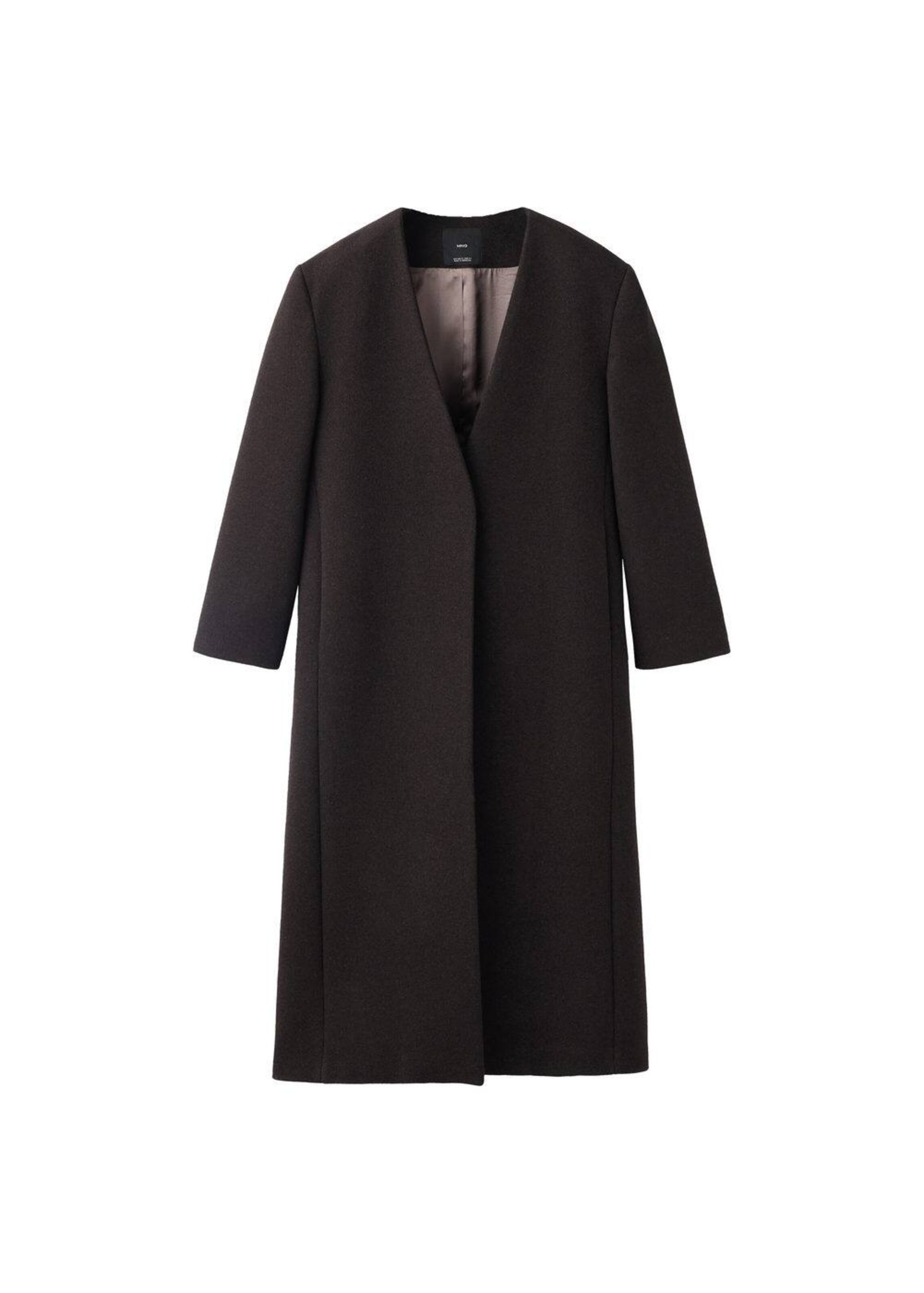 MANGO Between-Seasons Coat in Brown: front