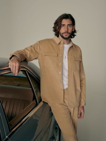 ABOUT YOU x Alvaro Soler Regular fit Button Up Shirt 'Faris' in Beige: front