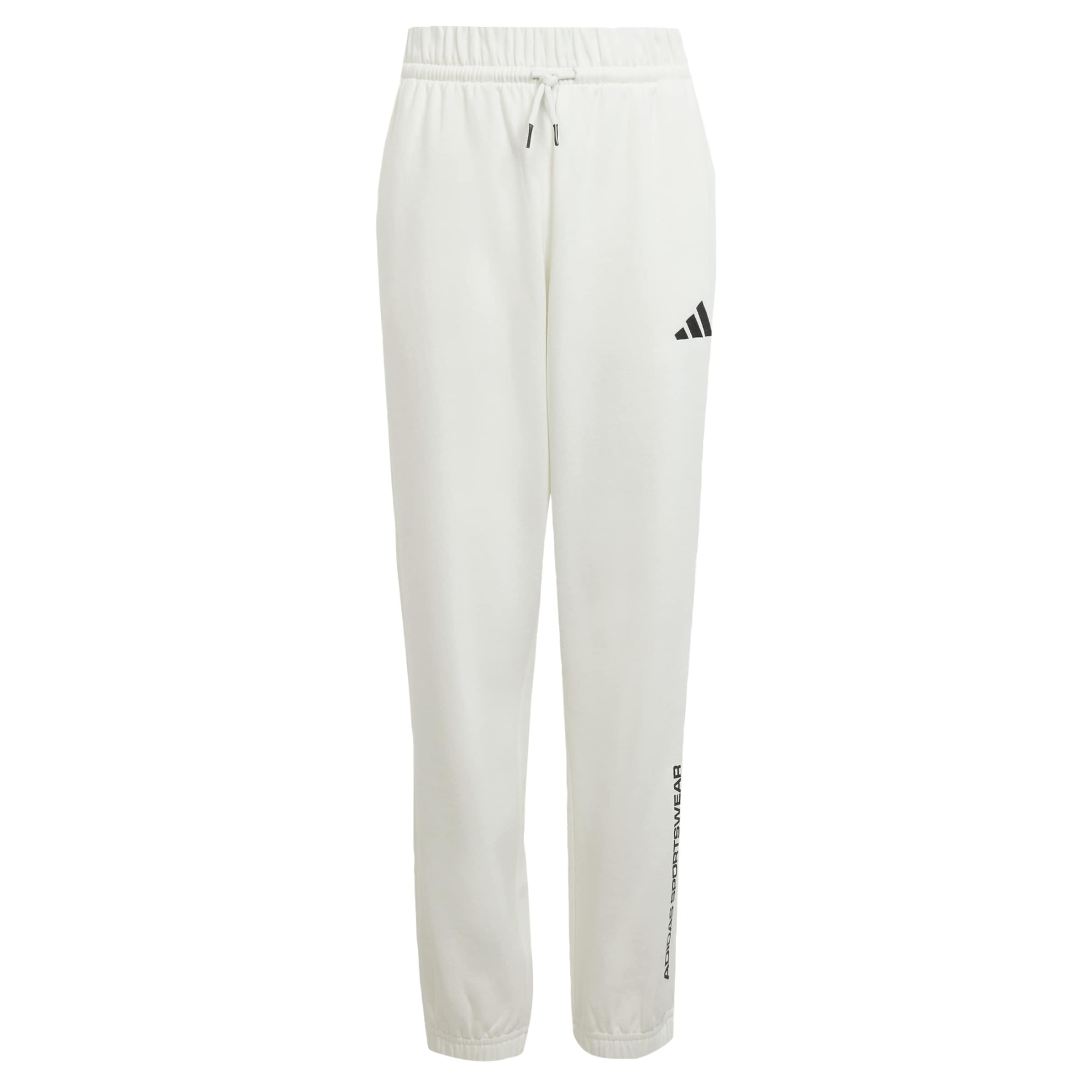 ADIDAS SPORTSWEAR - Pantalón deportivo 'Slogan Fleece' en blanco: frente