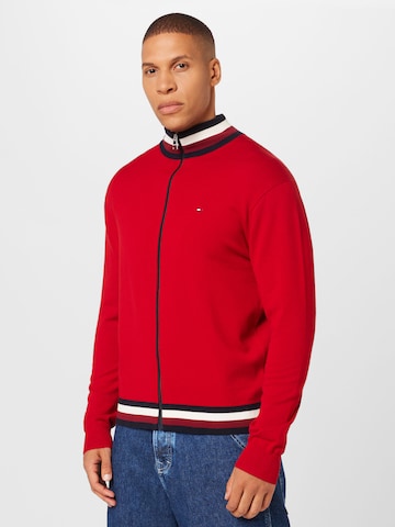 TOMMY HILFIGER Knit Cardigan in Red: front