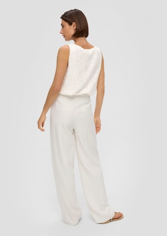 s.Oliver BLACK LABEL Wide leg Pleat-Front Pants in White: back