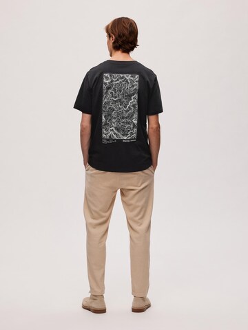 SELECTED HOMME T-Shirt 'Ajax' in Schwarz