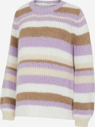 MAMALICIOUS Sweater 'PCMCARMEN' in Brown / Light purple / White, Item view