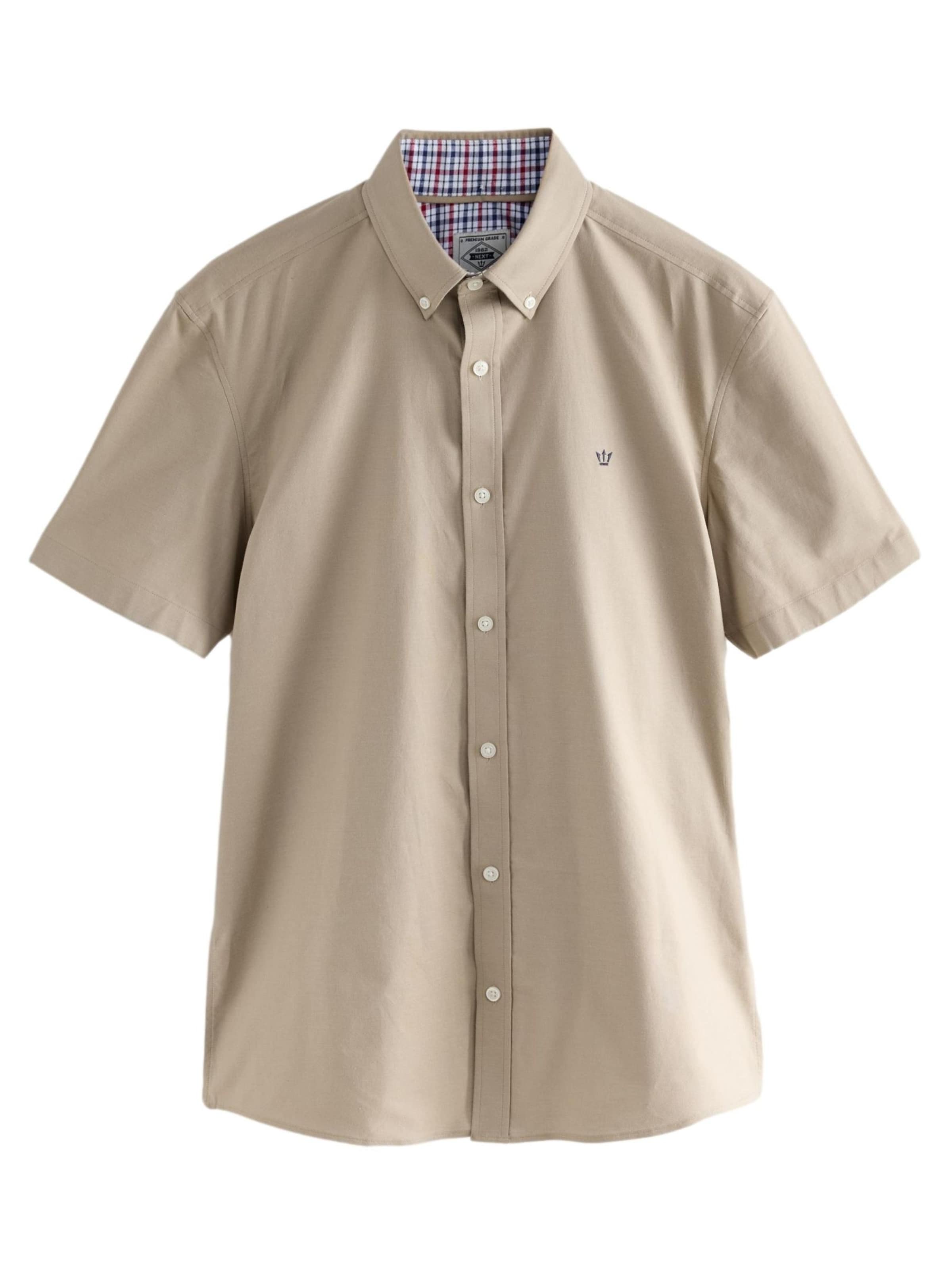 Next Regular fit Πουκάμισο σε μπεζ: μπροστά