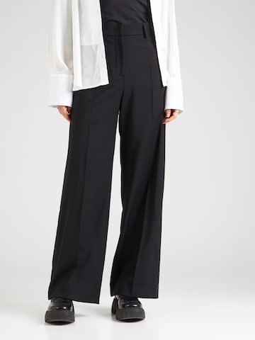 Weekend Max Mara Wide leg Trousers with creases 'VISIVO' in Black: front