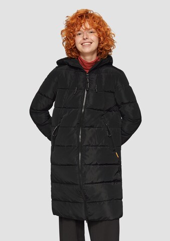 QS Winter Coat in Black: front