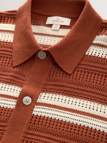 Next Regular fit Button Up Shirt in Orange