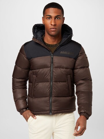 NAPAPIJRI Between-season jacket 'HORNELEN' in Brown: front