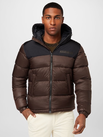 NAPAPIJRI Between-Season Jacket 'HORNELEN' in Brown: front