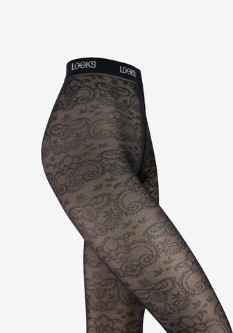 LOOKS by Wolfgang Joop Fine Tights 'Baroque' in Black