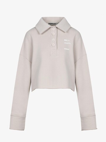 FEMSSY Sweatshirt 'COLLAR SWEATSHIRT GREY' i beige: forside